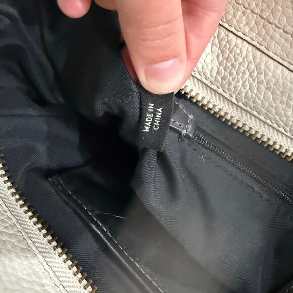 Coach Swagger Colorblock Burgundy White Pebbled Leather Carryall Purse Bag - Picture 11 of 11